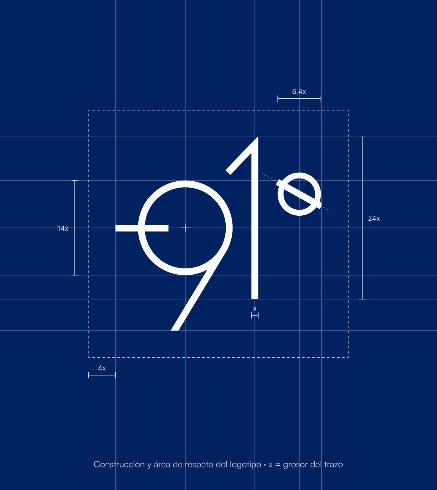91 Grados — construcción del logotipo